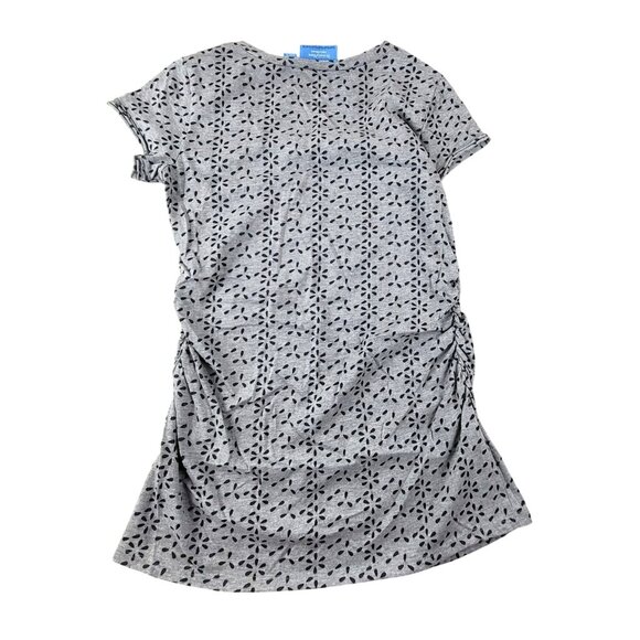 Simply Vera Wang Shirt Gray Floral Burnout Print Ruched T-Shirt Size XS JH1818 - Picture 3 of 9